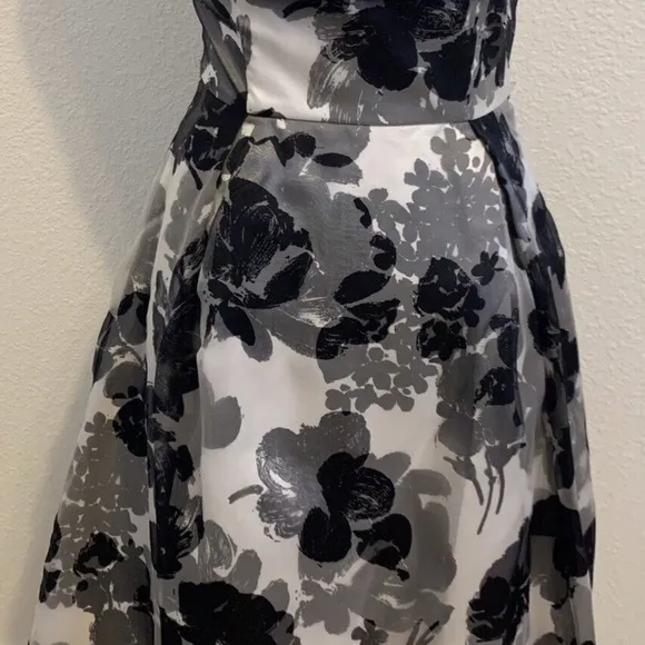 White House Black Market Silk Bow Strapless Rockabilly Dress Women's Size 0