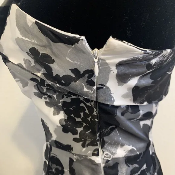 White House Black Market Silk Bow Strapless Rockabilly Dress Women's Size 0