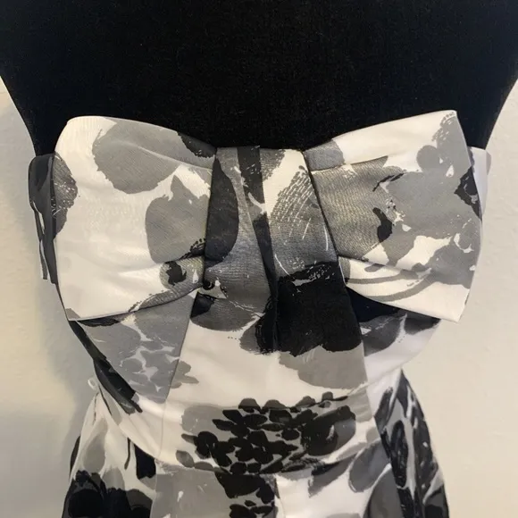White House Black Market Silk Bow Strapless Rockabilly Dress Women's Size 0