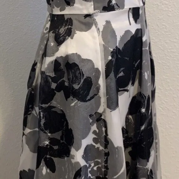 White House Black Market Silk Bow Strapless Rockabilly Dress Women's Size 0