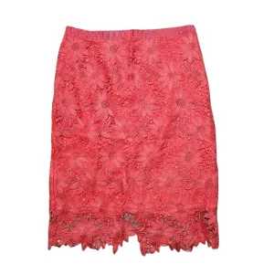 WHITE HOUSE BLACK MARKET WHBM Gelato Pink Floral Lace Pencil Skirt Womens Size 6