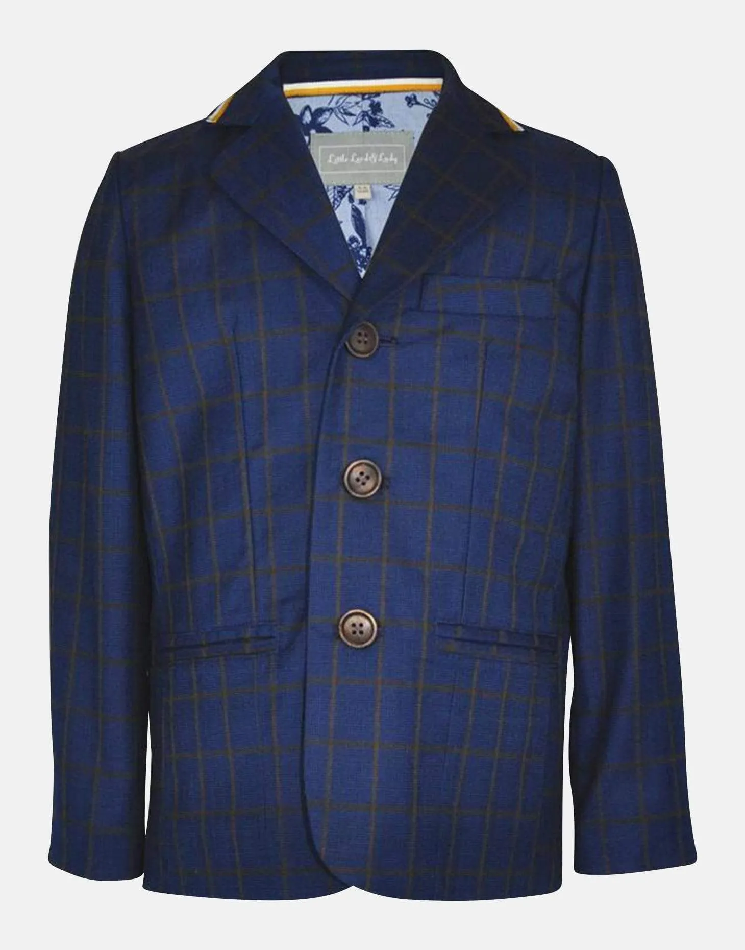 William: Navy check blazer