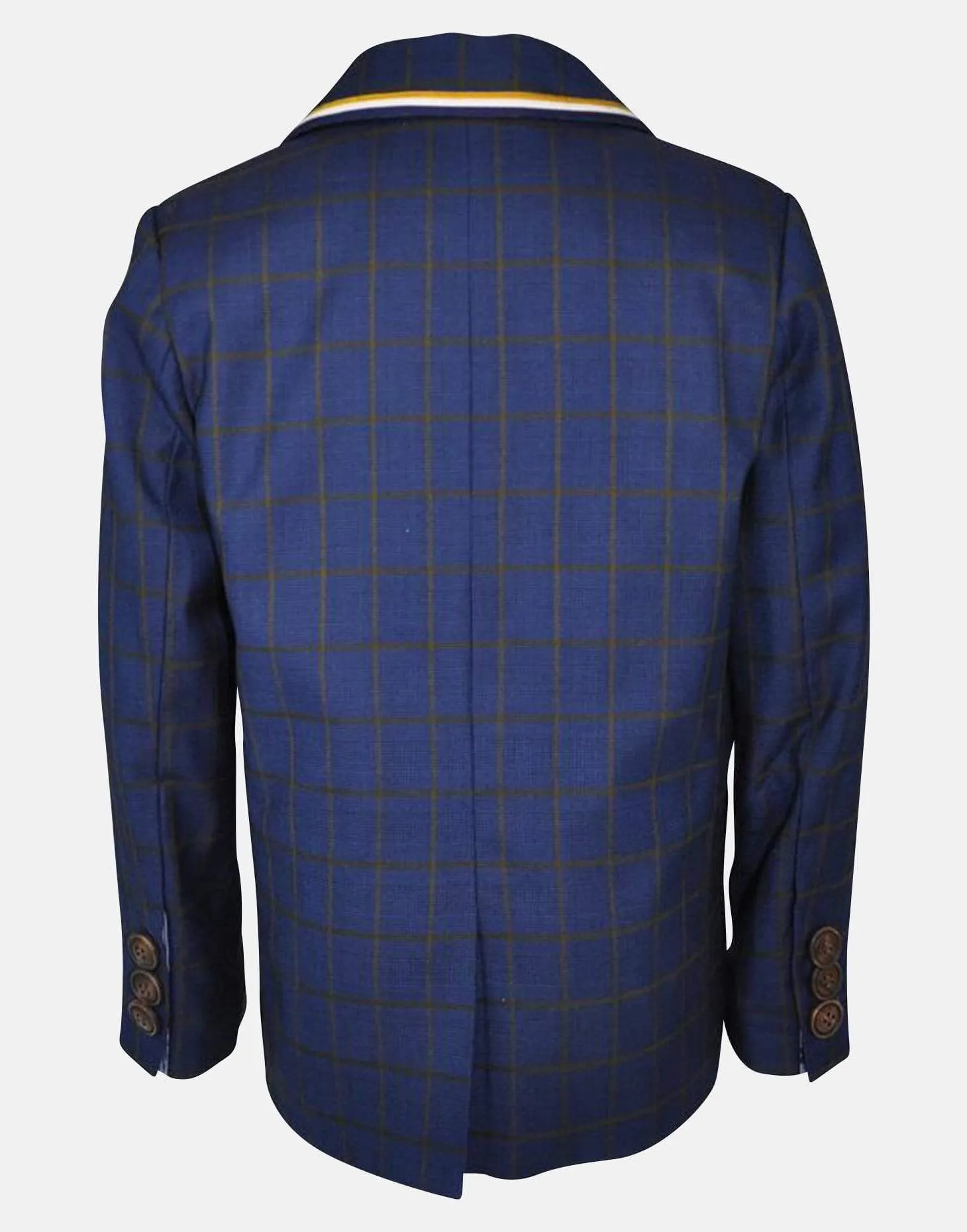 William: Navy check blazer