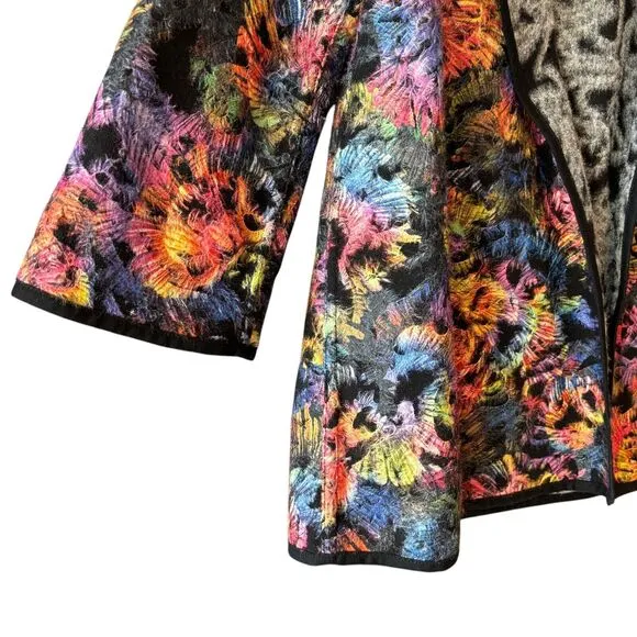 Winding River Reversible Topper Jacket Size M* Colorful Fantasia Burst Artsy