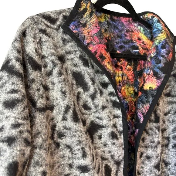 Winding River Reversible Topper Jacket Size M* Colorful Fantasia Burst Artsy