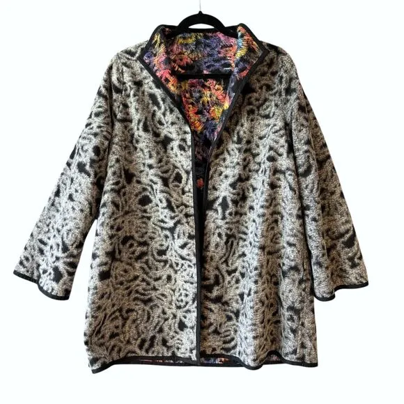 Winding River Reversible Topper Jacket Size M* Colorful Fantasia Burst Artsy