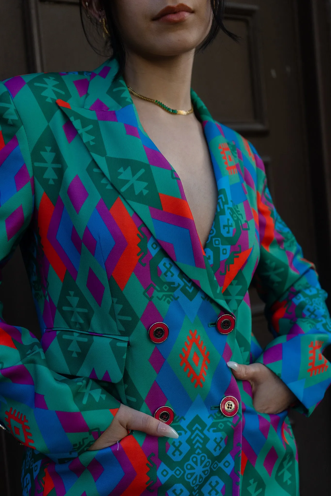 Wixa Rombos Double-Breasted Suit Blazer