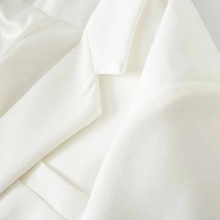 Womens One Button White Blazer V-Neck Long Sleeve Blazer