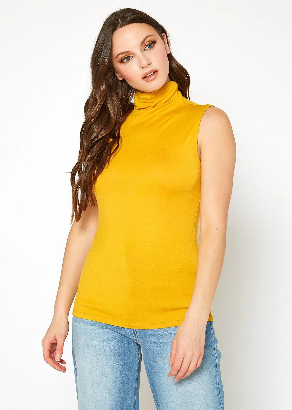 Women's Sleeveless Turtle Neck Fitted Top by Shop at Konus