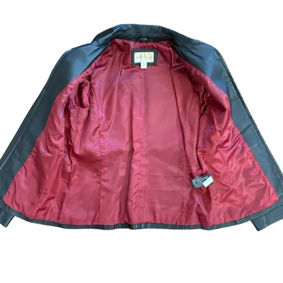 Worthington Leather Jacket Women’s PS Dark Brown Classic Feminine Zip Up Coat