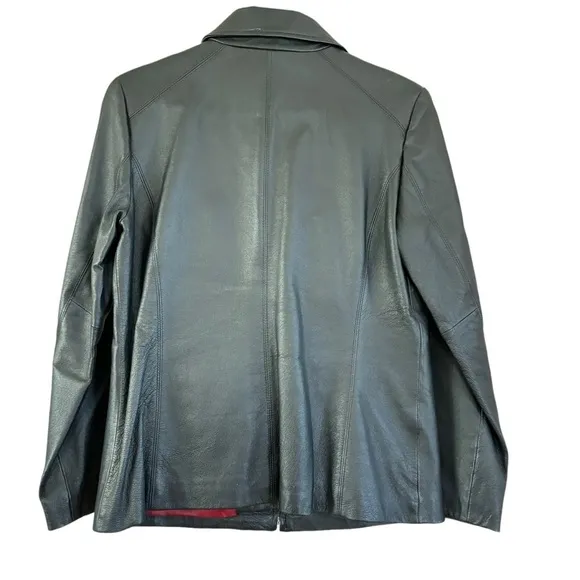 Worthington Leather Jacket Women’s PS Dark Brown Classic Feminine Zip Up Coat