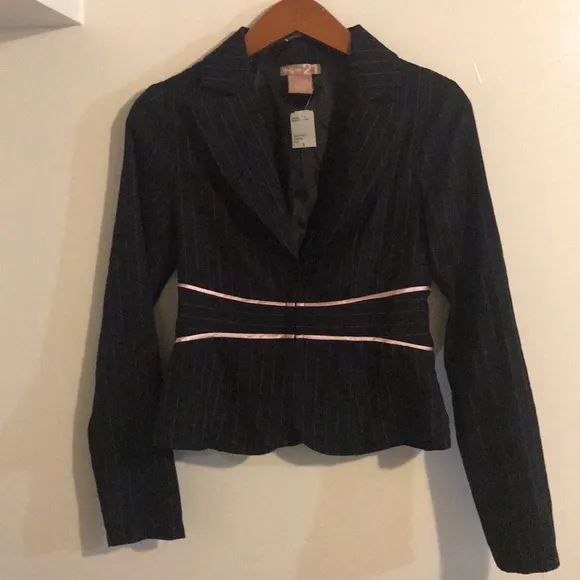 Y2K Pinstripes black and pink Suit Blazer