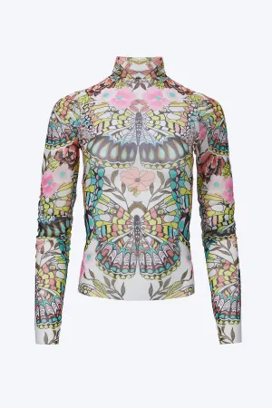 ZADIE POWER MESH TURTLENECK TOP