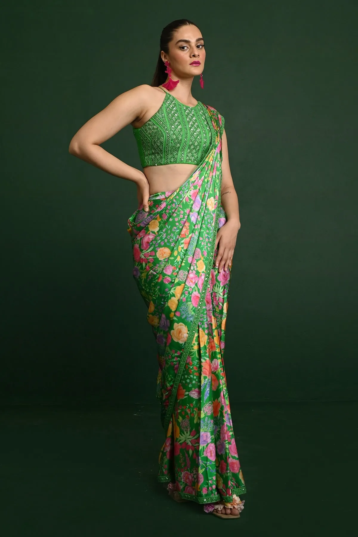 ZAHRA SATIN SAREE