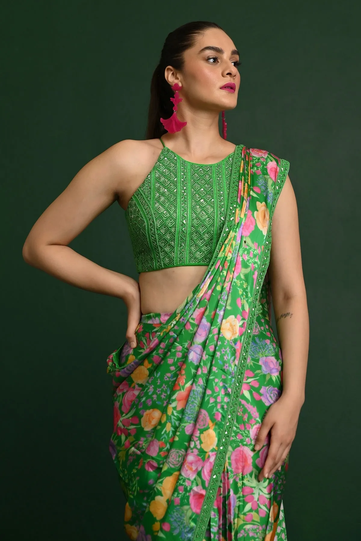 ZAHRA SATIN SAREE