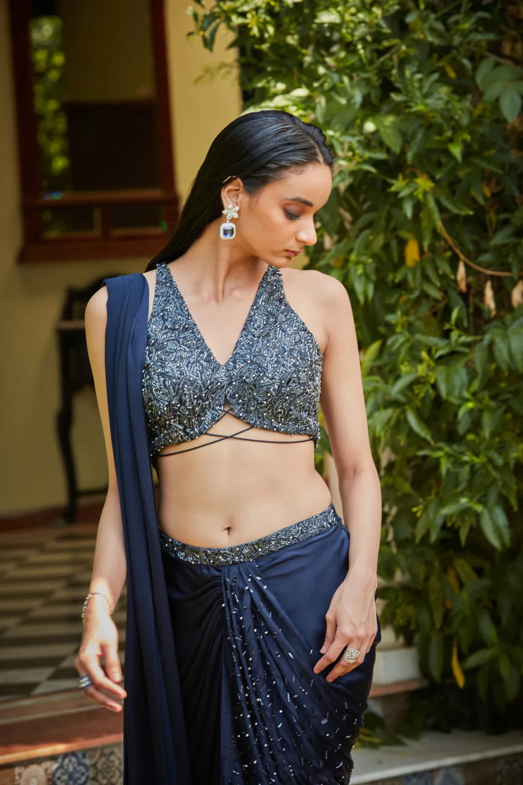 Zendaya Blue Concept Saree