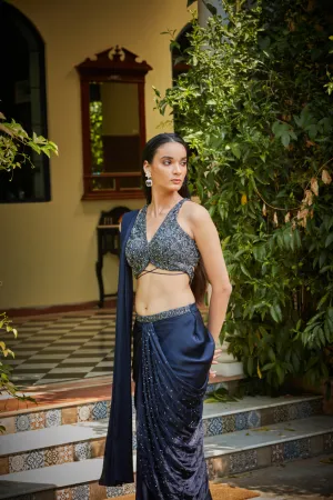 Zendaya Blue Concept Saree