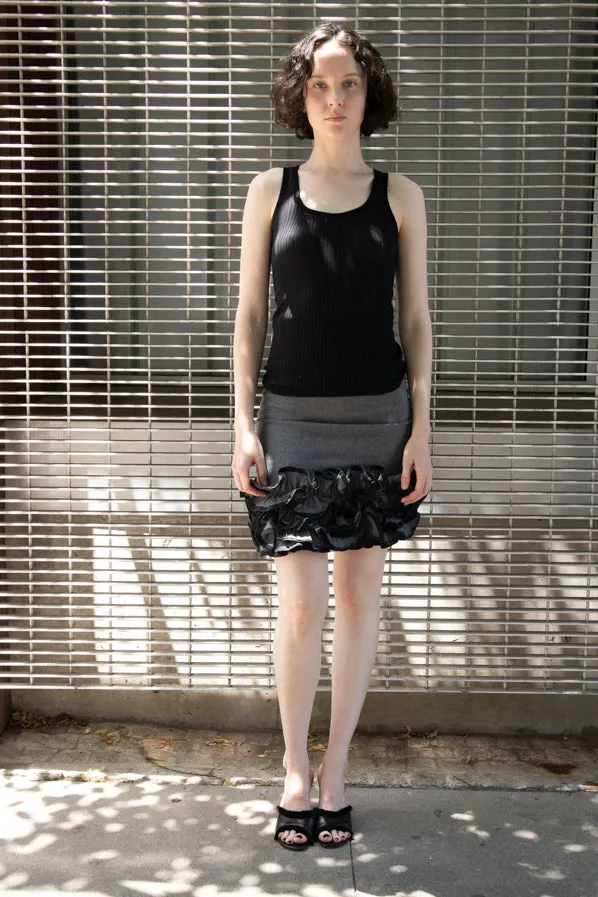 ZIPPER RUFFLES PENCIL SKIRT